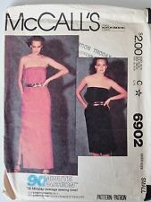 McCalls Strapless Pullover Dress Sewing Pattern Size Small Bust 32.5-34 83-87 cm