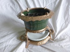 Vintage GEORG HALLER Hamburg cast iron enamelled paraffin stove & brand new wick