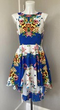 BNWOT New LOVE @ Topshop 'Fit N Flare' Floral Dipped Hem Midi Dress Fits size 8