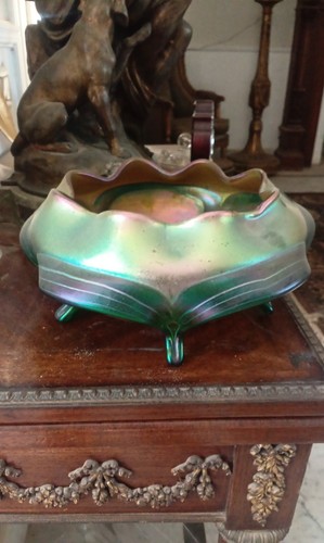 Loetz iridescent bowl art - loetz,