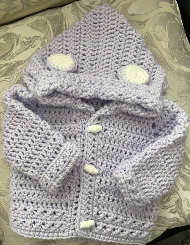 Hand knit crochet - baby, lilac