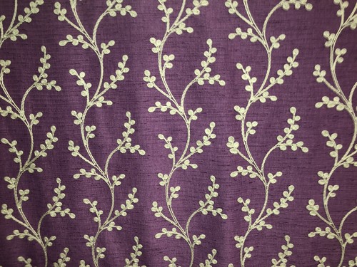 Purple embroidered curtain - purple,