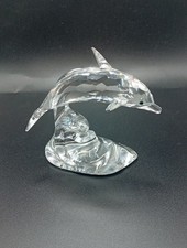 SWAROVSKI CRYSTAL DOLPHIN ON WAVE SMALL EXCELLENT CONDITION