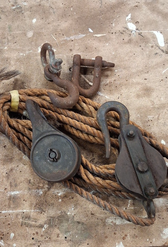 Two large vintage pulley - large,