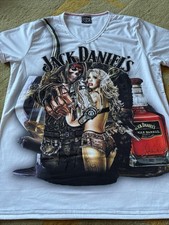 Jack Daniel's Old No. 7 V Neck Large Graphic T Shirt Size Large