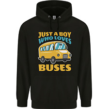 Just a Boy Who Loves Buses Bus Childrens Kids Hoodie