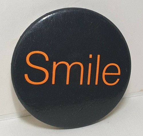 Orange mobile smile pin - orange,
