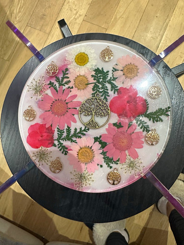 Pink purple floral - floral, resin