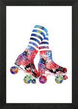 Roller skates retro Framed