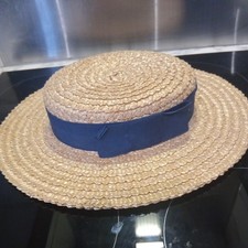Vintage Olney Straw Boater Hat