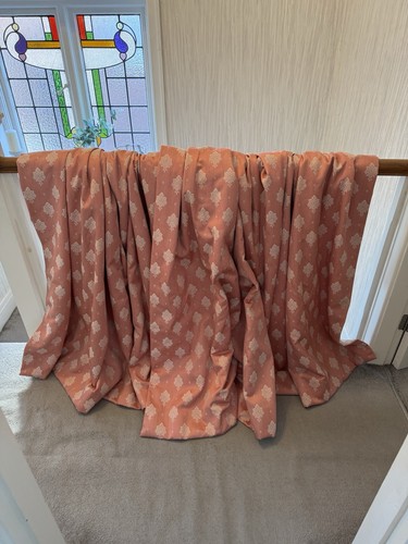 Vintage damask curtain pair - vintage,