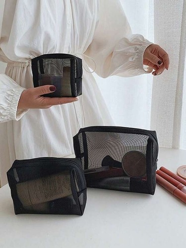 Mesh makeup bag - bag, transparent