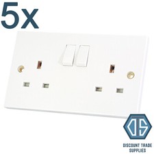 5x 2 Gang Double Sockets 13amp