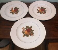 Enoch Wedgwood English Harvest Dinner Plates X3 25cm Diameter Fruit 
