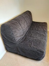 IKEA LYCKSELE LÖVÅS 2 seat sofa-bed with brown washable cover, good condition