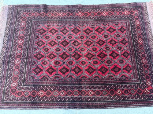 Antique hand knotted afghan - hand,