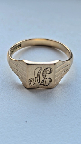 Vintage 9ct gold gents ring - 9ct,