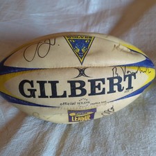 Signed Official Tetleys Warrington Wolves Gilbert Super Rugby League Ball Size 5