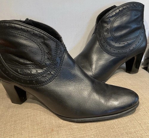 Gabor black leather ankle - leather,