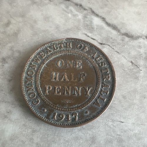 Australia 1917 one half penny - australia,