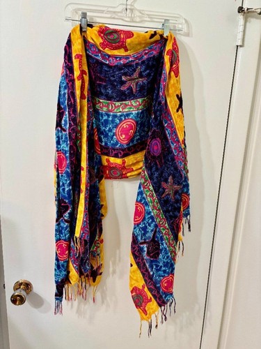 Sea creatures fringed coverup - sea,