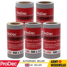 ProDec Finishing Paper Wet or Dry 5 Metre Long x 115 mm Abrasive Sandpaper