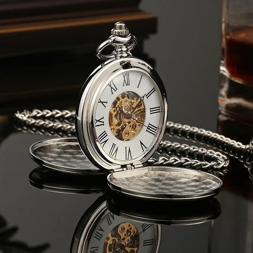 Vintage skeleton pocket watch - skeleton,