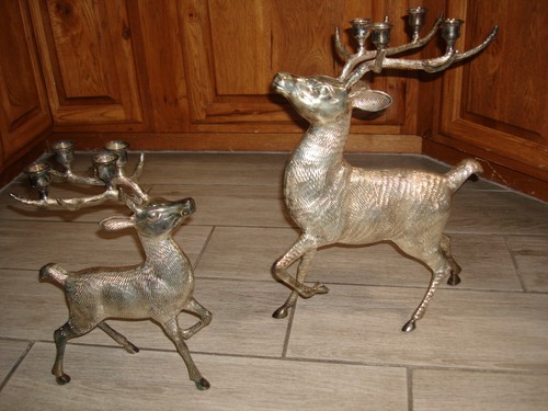 Silver plated reindeer - 2-silver,