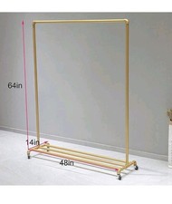Clothing Rack With Wheels  Industrial Metal Pipe 