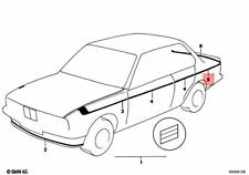 OEM BMW E24 628CSi 630CS Decorating Stripes Fender Rear Left 51141935505