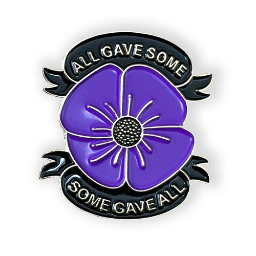 Purple poppy enamel pin badge - poppy,