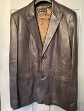 M&S Autograph Brown Butter Soft Leather Jacket. Single Breasted. Pockets. BNWOT