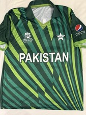 Sz M Pakistan replica cricket shirt green world cup medium