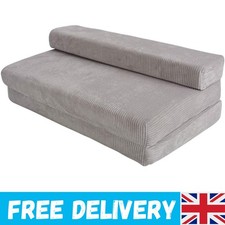 Compact Light Grey Futon Sofa