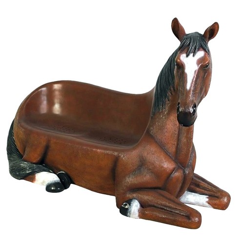 Life size horse seat bench - horse,