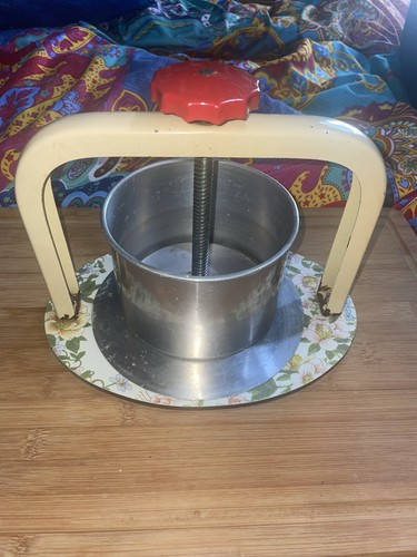 Vintage meat cheese press - or,