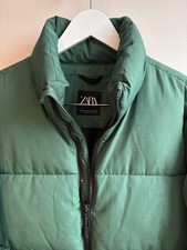 Zara Men’s Puffer Winter Jacket, Green, Size Medium