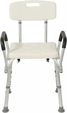 Adjustable Shower Bath Chair Backrest Seat Stool with Armrest Disability Aid New