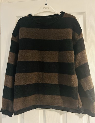 Black and brown striped knit - and,
