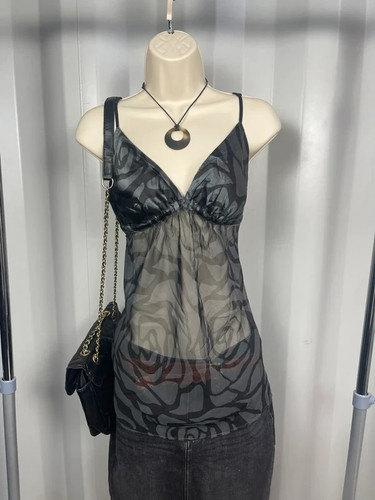 Senza sheer mesh chemise - mesh,