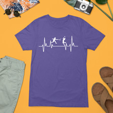 Badminton Heart Beat T-shirt Player Tournament Table Tennis Racquets Sports Gift