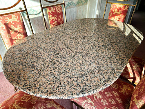 Oval granite top - dining, table