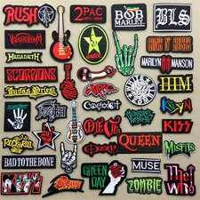 Music Embroidered transfer Band patches for clothes shirts embroidery patch