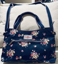Cath Kidston Cross Body Shoulder Bag Curved York Bunch Floral Blue Oilcloth 