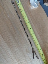 Vintage Brass (Plated)Albert Pocket Watch Chain T Bar And Clip