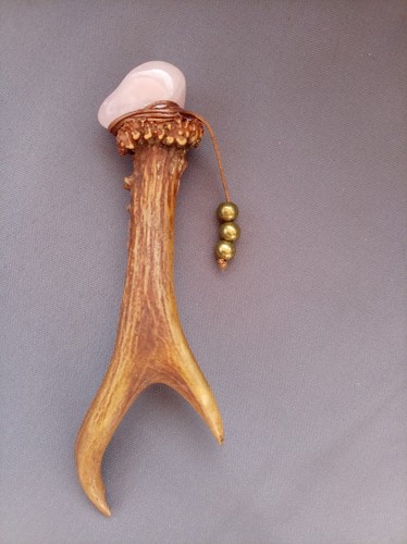 Rose quartz roe deer antler - rose,