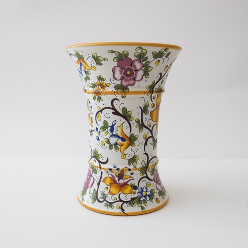 Floral faience style vase - vase, or