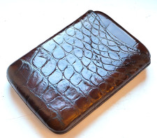 ANTIQUE CROCODILE LEATHER CIGAR CASE c.1920