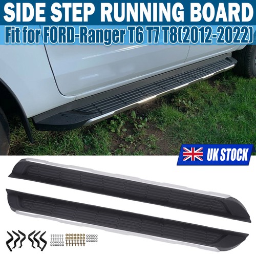 Black silver running boards - black,