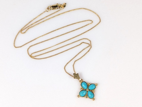 Vtg estate 14k gold - gold, turqiouse